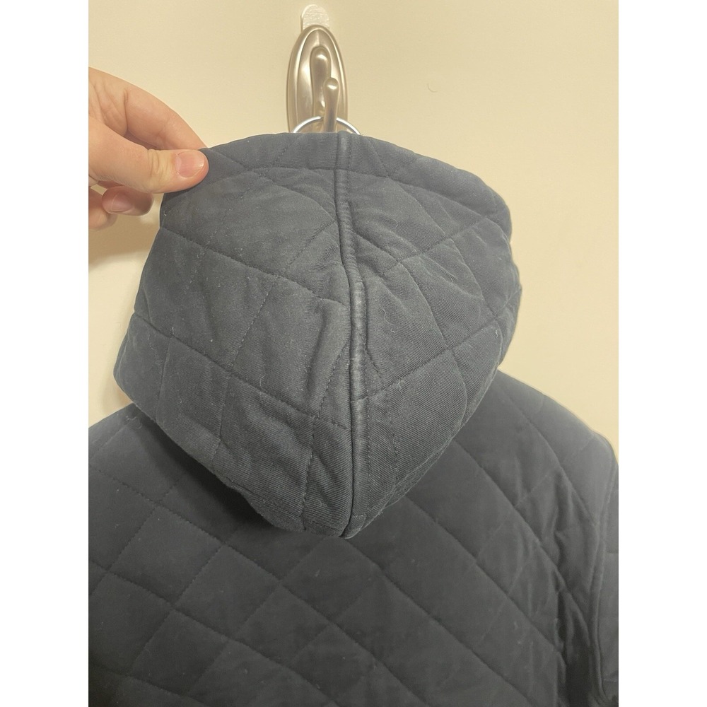 Lauren Ralph Lauren Women's Quilted Zip Heavy W Hooded Cotton Jacket Large Black - Picture 8 of 9